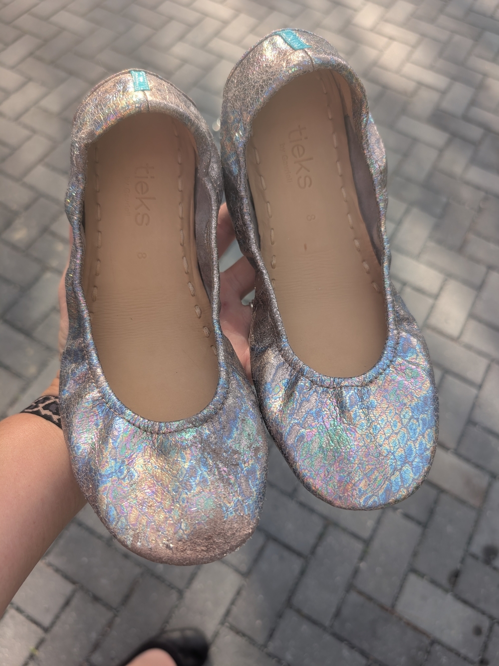 Tieks Iridescent Ballet Flats - Silver Holographic